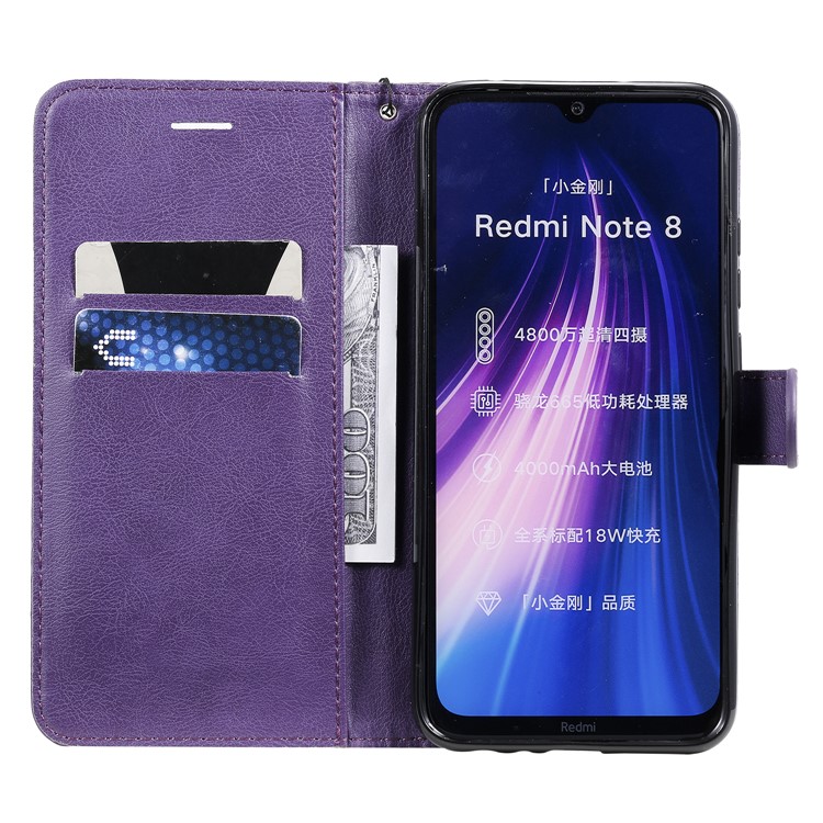 Wallet Leather Stand Case for Xiaomi Redmi Note 8 - Purple-4