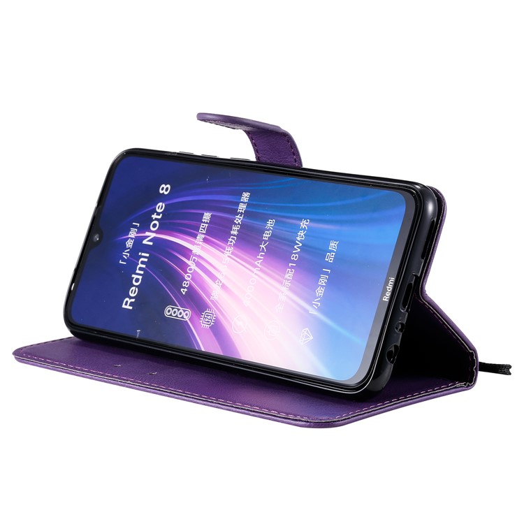 Wallet Leather Stand Case for Xiaomi Redmi Note 8 - Purple-6