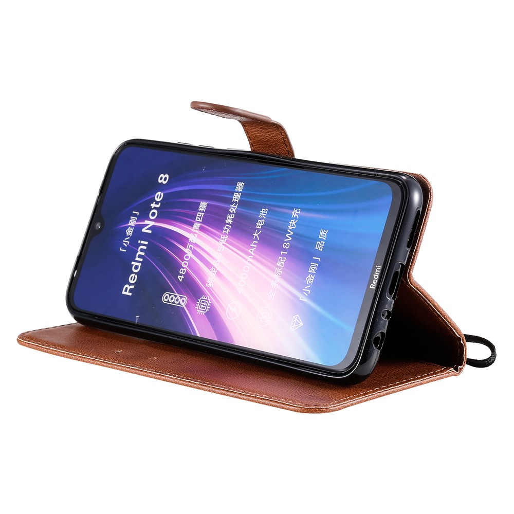 Wallet Leather Stand Case for Xiaomi Redmi Note 8 - Brown-6
