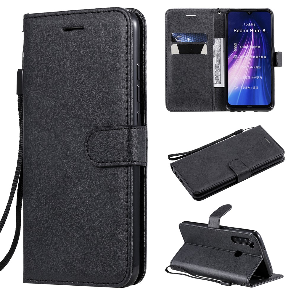 Wallet Leather Stand Case for Xiaomi Redmi Note 8 - Black-1