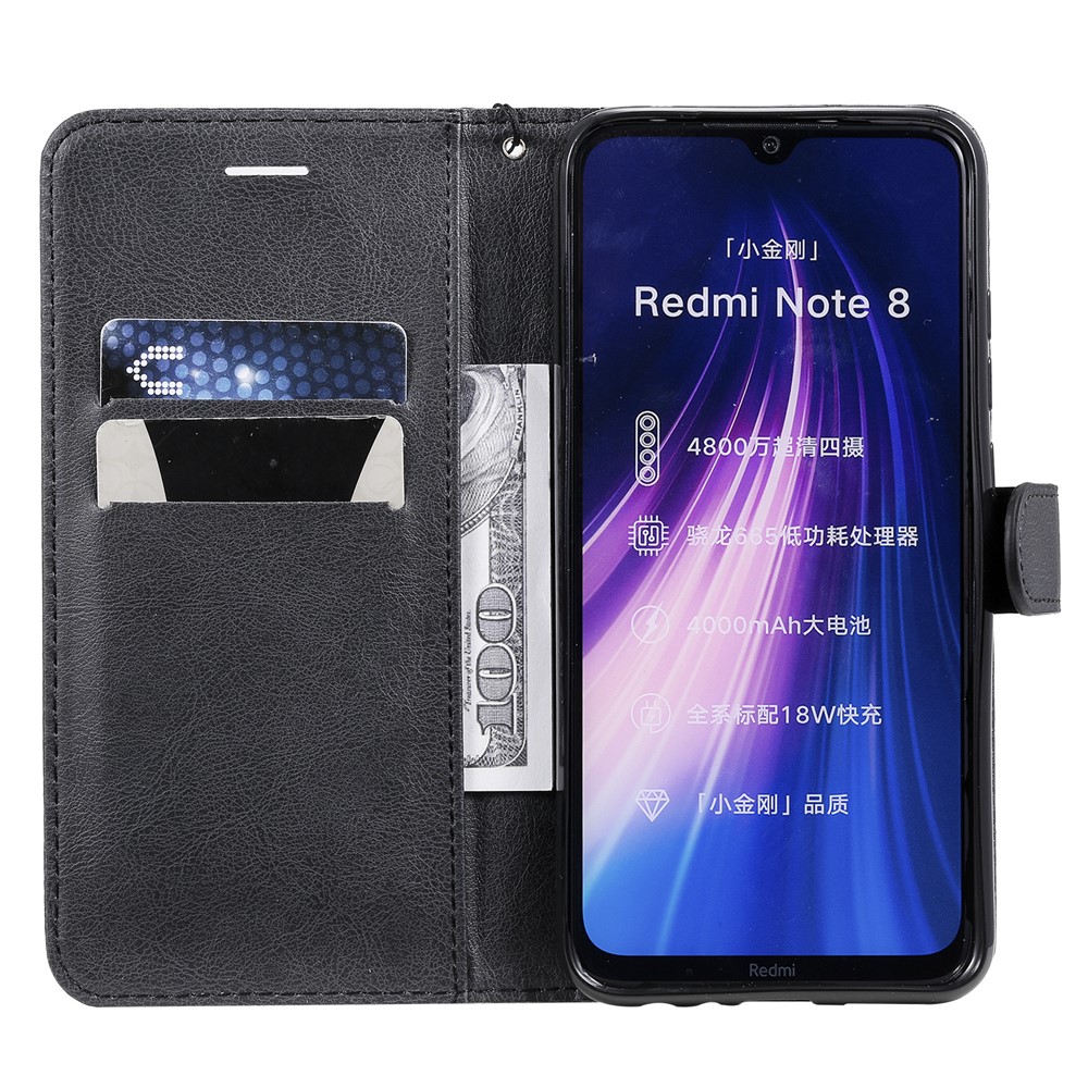 Wallet Leather Stand Case for Xiaomi Redmi Note 8 - Black-4