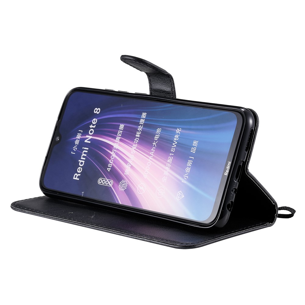 Wallet Leather Stand Case for Xiaomi Redmi Note 8 - Black-6