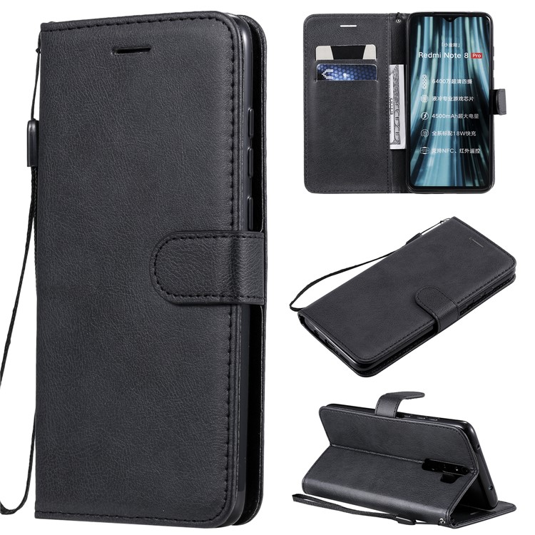 Wallet Leather Stand Case for Xiaomi Redmi Note 8 Pro - Black-1