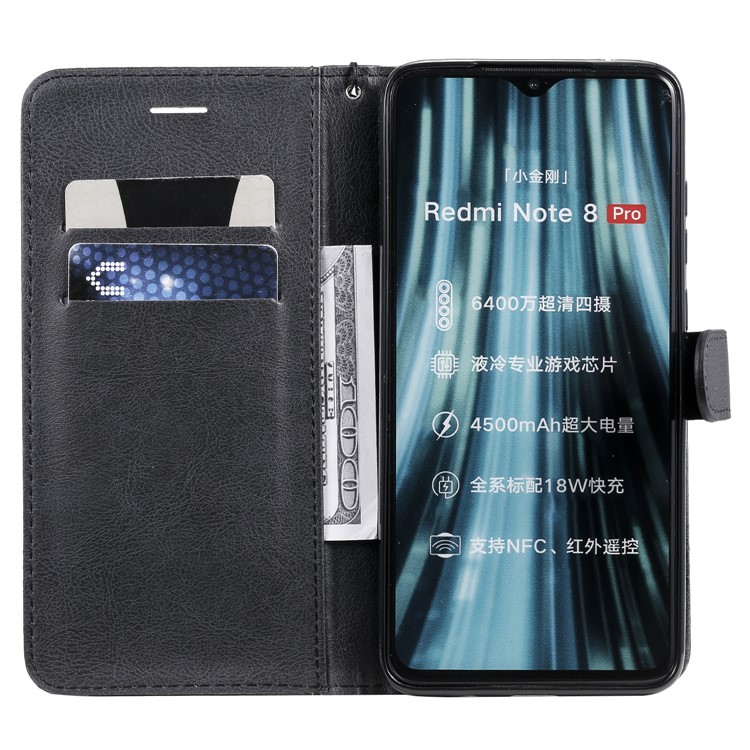 Wallet Leather Stand Case for Xiaomi Redmi Note 8 Pro - Black-4