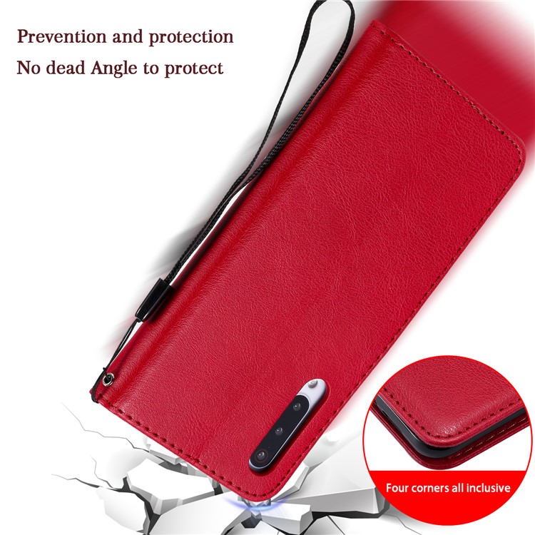 Pure Color Wallet Leather Stand Cell Case Covering for Xiaomi Mi 9 Pro - Red-3