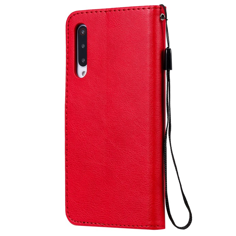 Pure Color Wallet Leather Stand Cell Case Covering for Xiaomi Mi 9 Pro - Red-5