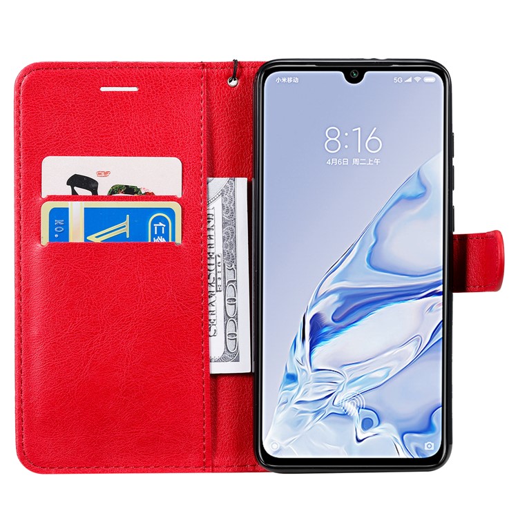 Pure Color Wallet Leather Stand Cell Case Covering for Xiaomi Mi 9 Pro - Red-6