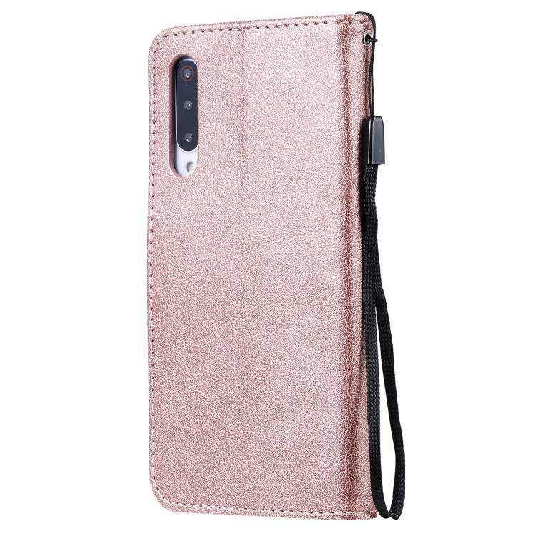 Pure Color Wallet Leather Stand Cell Case Covering for Xiaomi Mi 9 Pro - Rose Gold-3