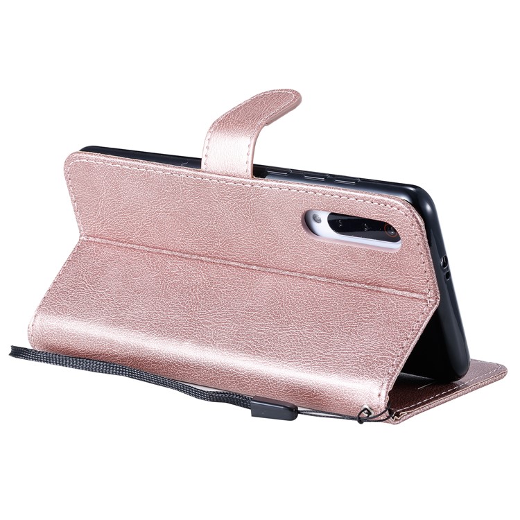 Pure Color Wallet Leather Stand Cell Case Covering for Xiaomi Mi 9 Pro - Rose Gold-5
