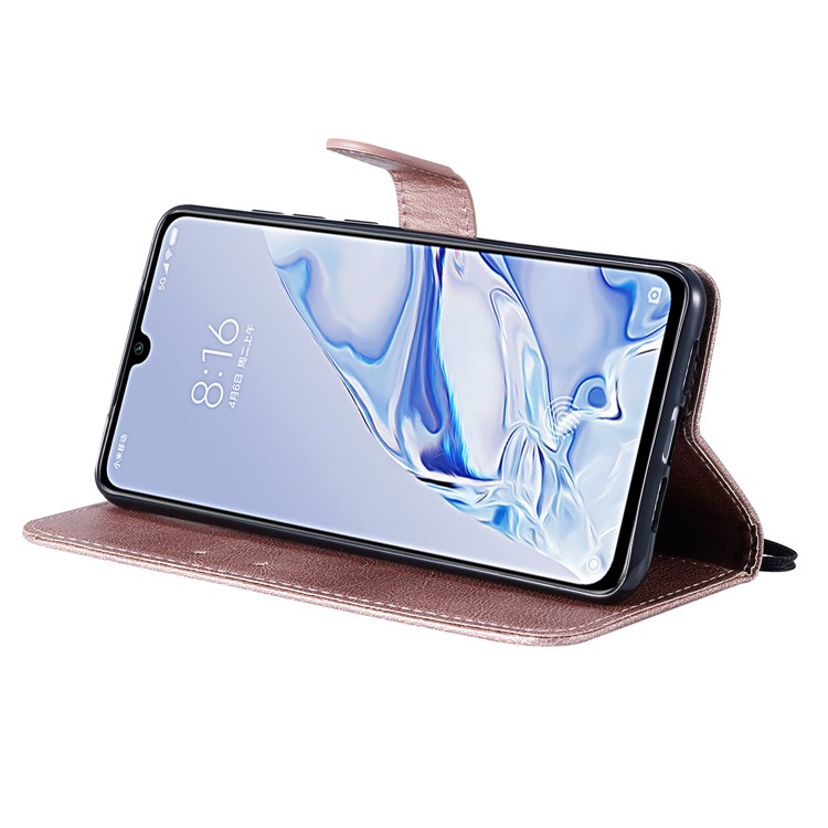 Pure Color Wallet Leather Stand Cell Case Covering for Xiaomi Mi 9 Pro - Rose Gold-6
