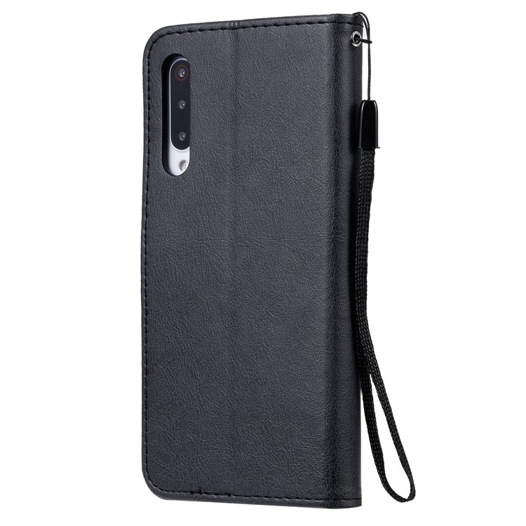 Чистый Цвет Кожи Бумажника Стенд Клетки Случай Покрытия Для Xiaomi Ми 9 Pro - Черный-3