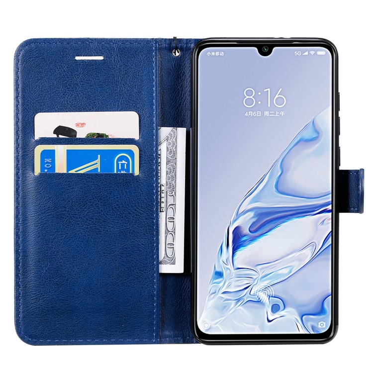 Pure Color Wallet Leather Stand Cell Case Covering for Xiaomi Mi 9 Pro - Blue-4