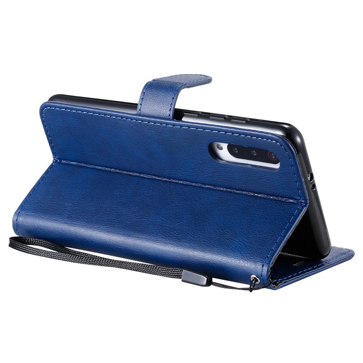 Pure Color Wallet Leather Stand Cell Case Covering for Xiaomi Mi 9 Pro - Blue-5