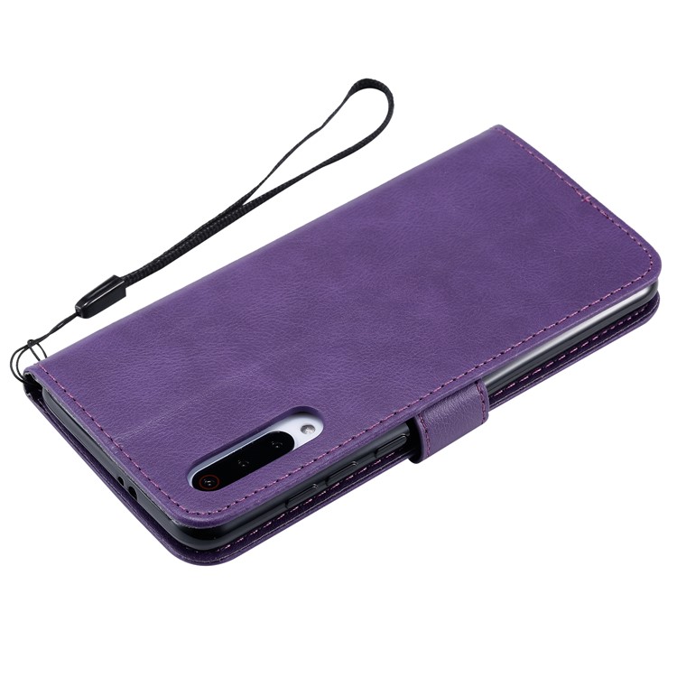 Pure Color Wallet Leather Stand Cell Case Covering for Xiaomi Mi 9 Pro - Purple-8