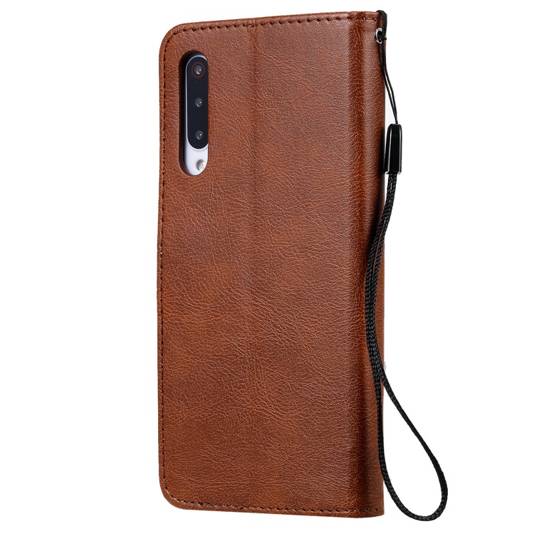 Pure Color Wallet Leather Stand Cell Case Covering for Xiaomi Mi 9 Pro - Brown-3