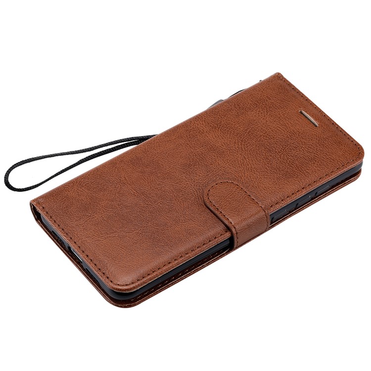Pure Color Wallet Leather Stand Cell Case Covering for Xiaomi Mi 9 Pro - Brown-7