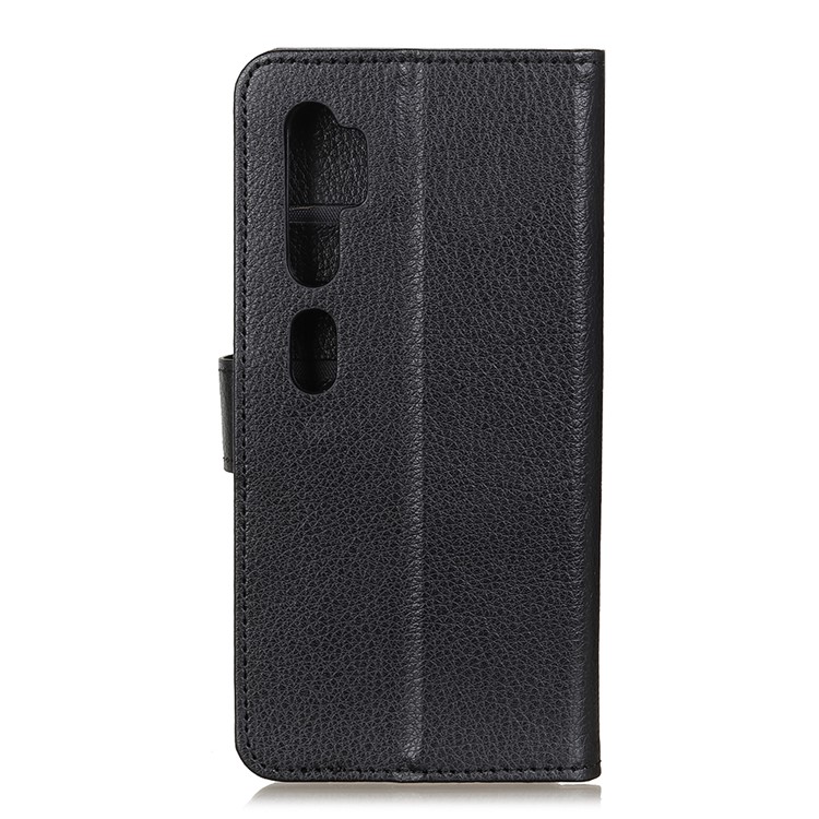 Litchi Skin Wallet Leather Stand Case for Xiaomi Mi Note 10 / Mi CC9 Pro - Black-10