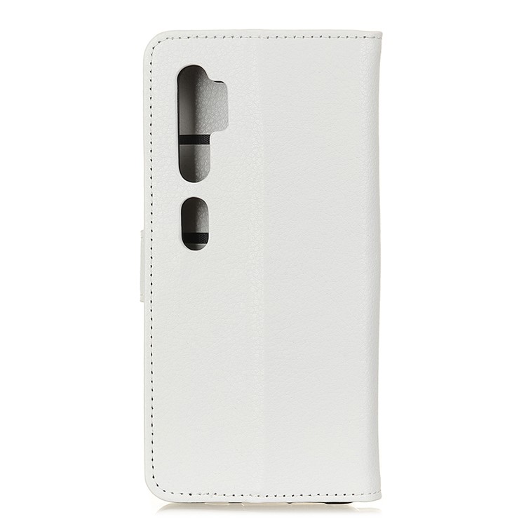 Litchi Skin Wallet Leather Stand Case for Xiaomi Mi Note 10 / Mi CC9 Pro - White-10
