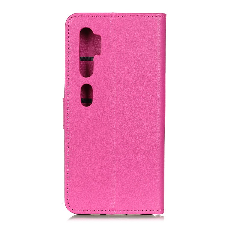 Litchi Skin Wallet Leather Stand Case for Xiaomi Mi Note 10 / Mi CC9 Pro - Rose-10