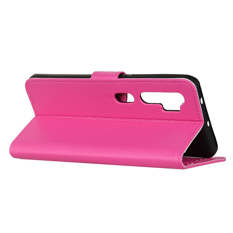 Litchi Skin Wallet Leather Stand Case for Xiaomi Mi Note 10 / Mi CC9 Pro - Rose-11