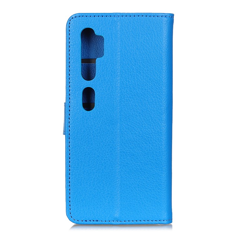 Litchi Skin Wallet Leather Stand Case for Xiaomi Mi Note 10 / Mi CC9 Pro - Blue-10