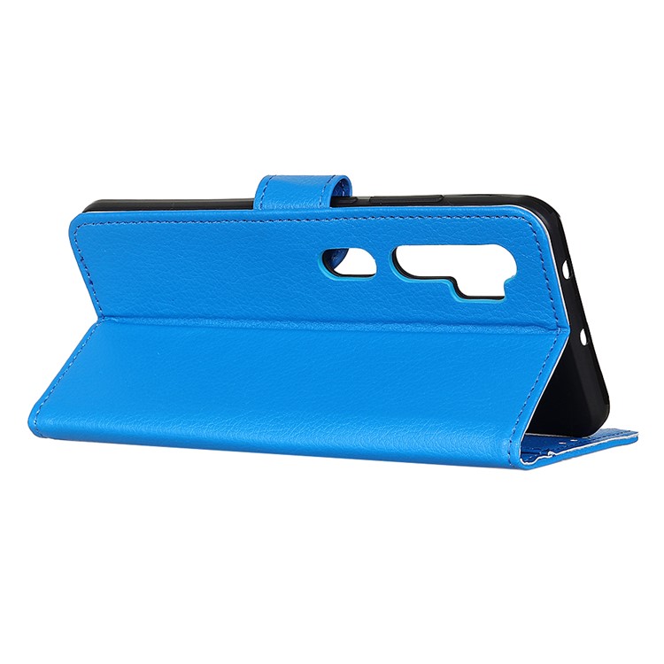 Litchi Skin Wallet Leather Stand Case for Xiaomi Mi Note 10 / Mi CC9 Pro - Blue-11