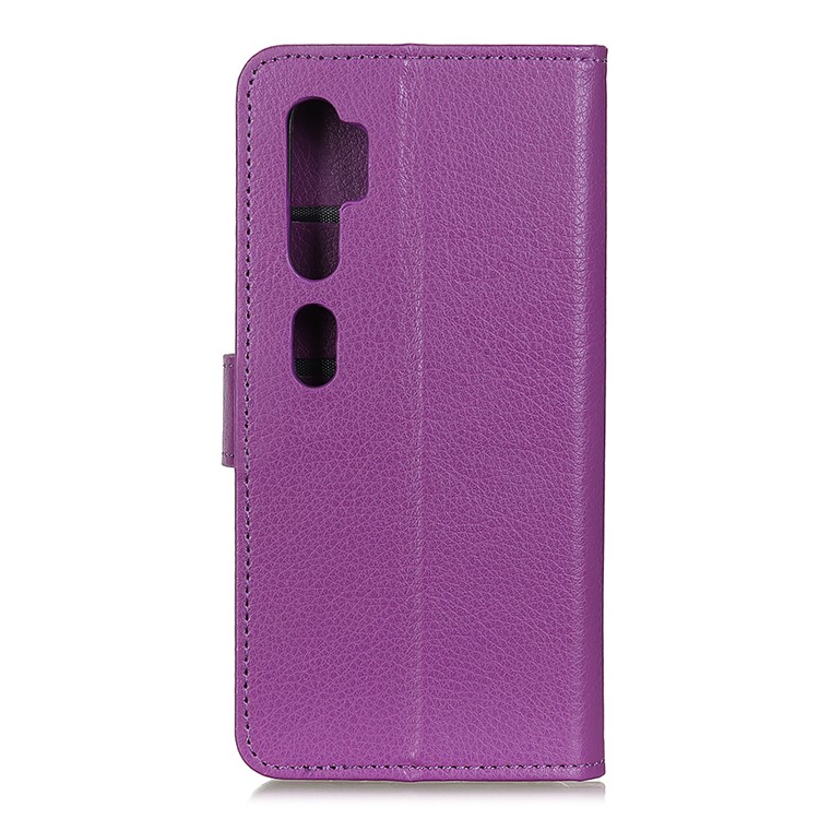 Litchi Skin Wallet Leather Stand Case for Xiaomi Mi Note 10 / Mi CC9 Pro - Purple-10