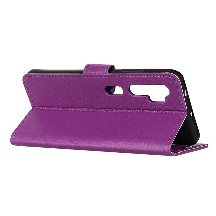 Litchi Skin Wallet Leather Stand Case for Xiaomi Mi Note 10 / Mi CC9 Pro - Purple-11