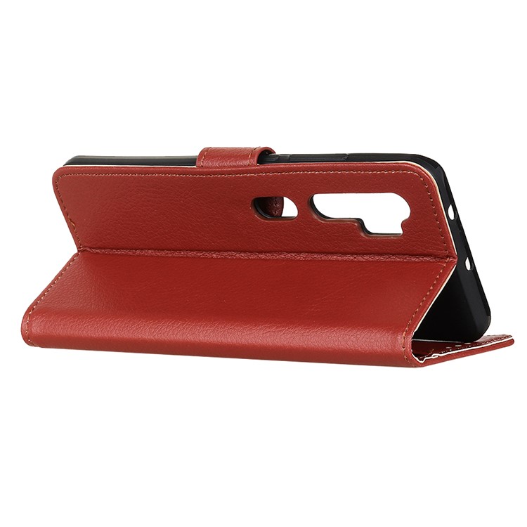 Litchi Skin Wallet Leather Stand Case for Xiaomi Mi Note 10 / Mi CC9 Pro - Brown-11