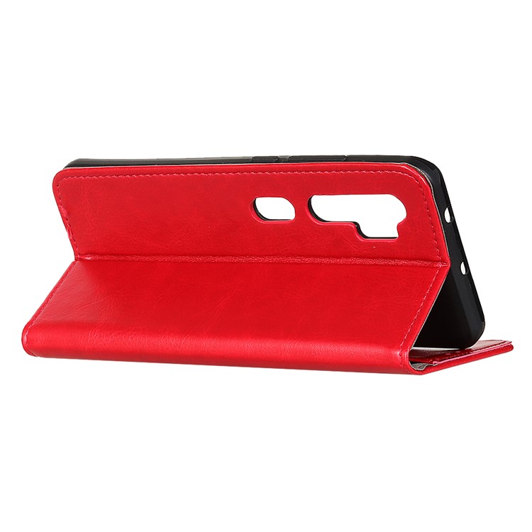 Crazy Horse Leather Wallet Stand Case for Xiaomi Mi Note 10 / Mi CC9 Pro - Red-11