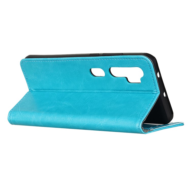 Crazy Horse Leather Wallet Stand Case for Xiaomi Mi Note 10 / Mi CC9 Pro - Blue-11