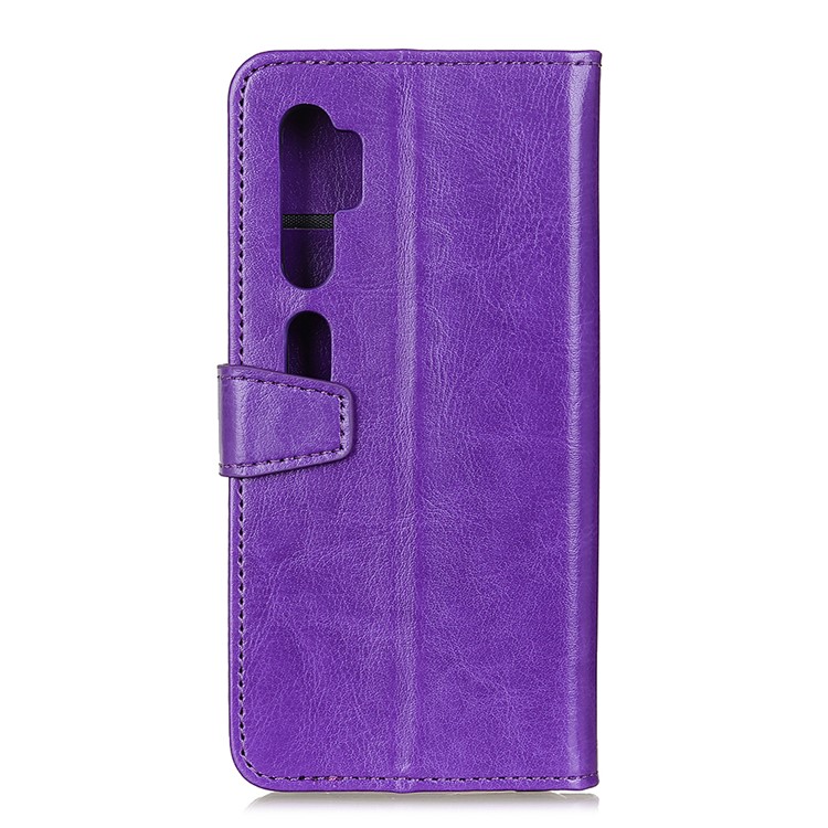 Crazy Horse Leather Wallet Stand Case for Xiaomi Mi Note 10 / Mi CC9 Pro - Purple-10