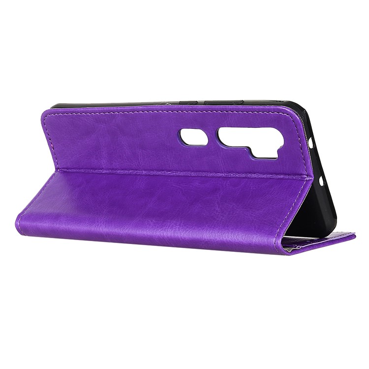 Crazy Horse Leather Wallet Stand Case for Xiaomi Mi Note 10 / Mi CC9 Pro - Purple-11