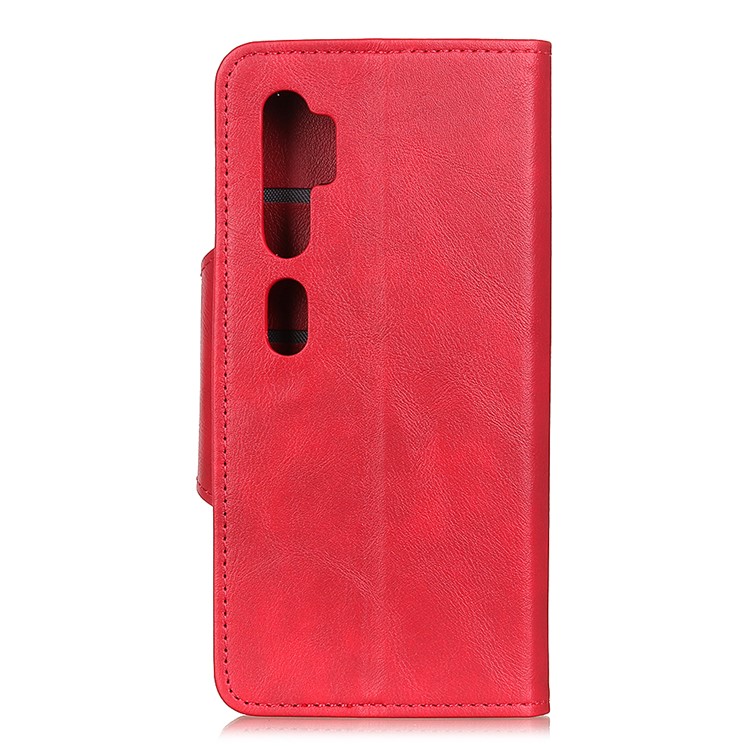 Brass Buckle Leather Cover for Xiaomi Mi Note 10/Mi CC9 Pro - Red-10