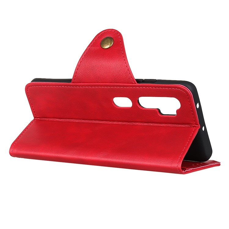 Brass Buckle Leather Cover for Xiaomi Mi Note 10/Mi CC9 Pro - Red-11