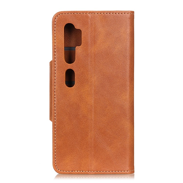 Brass Buckle Leather Cover for Xiaomi Mi Note 10/Mi CC9 Pro - Brown-10