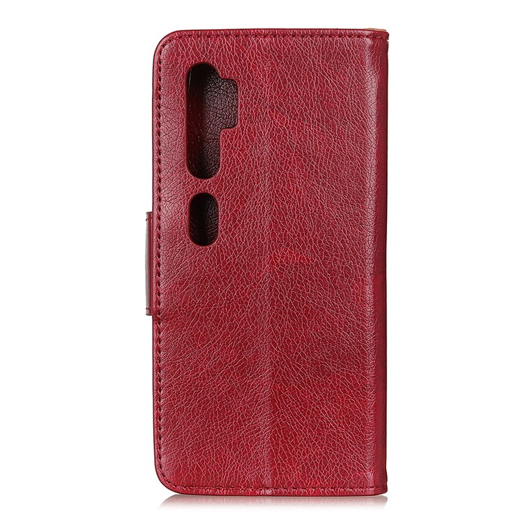 Nappa Style Split Leather Stylish Case for Xiaomi Mi Note 10/Mi CC9 Pro - Red-10