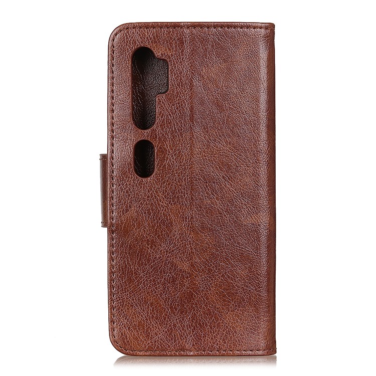 Nappa Style Split Leather Stylish Case for Xiaomi Mi Note 10/Mi CC9 Pro - Brown-10