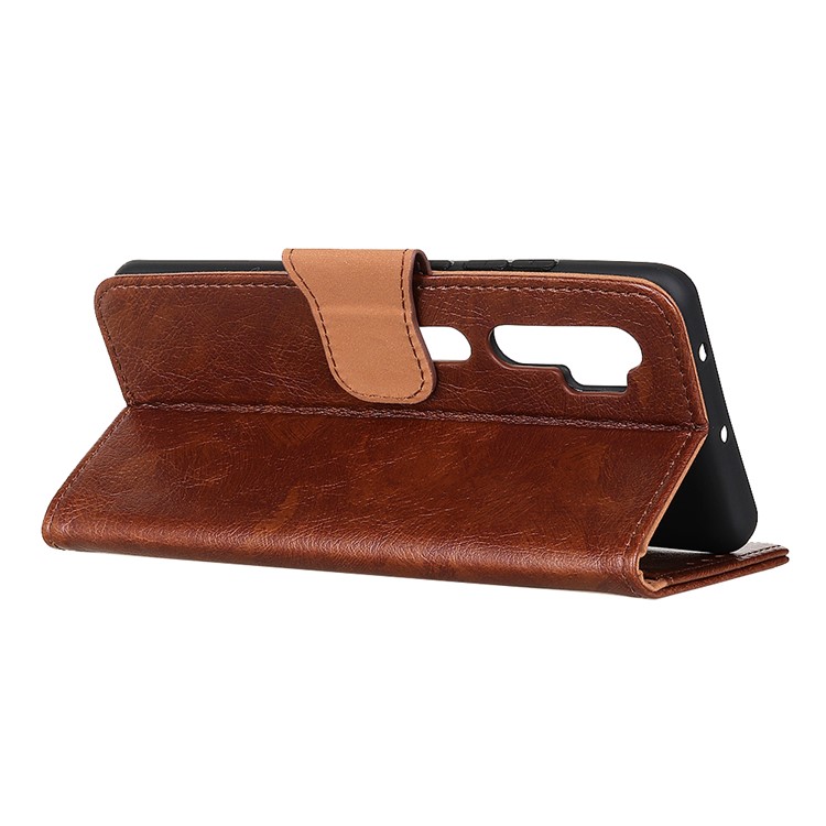 Nappa Style Split Leather Stylish Case for Xiaomi Mi Note 10/Mi CC9 Pro - Brown-11