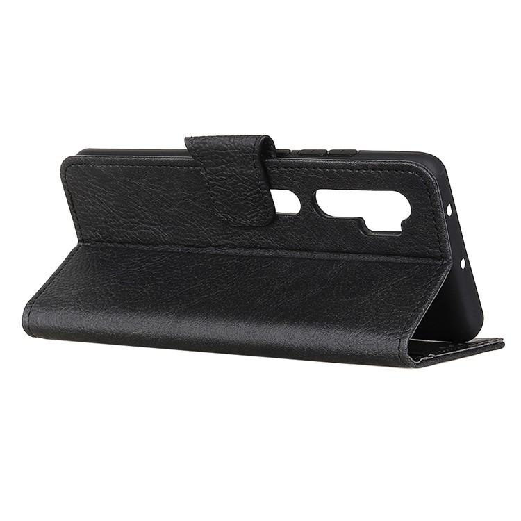 Litchi Skin Leather Wallet Case for Xiaomi Mi Note 10 / Mi CC9 Pro - Black-10