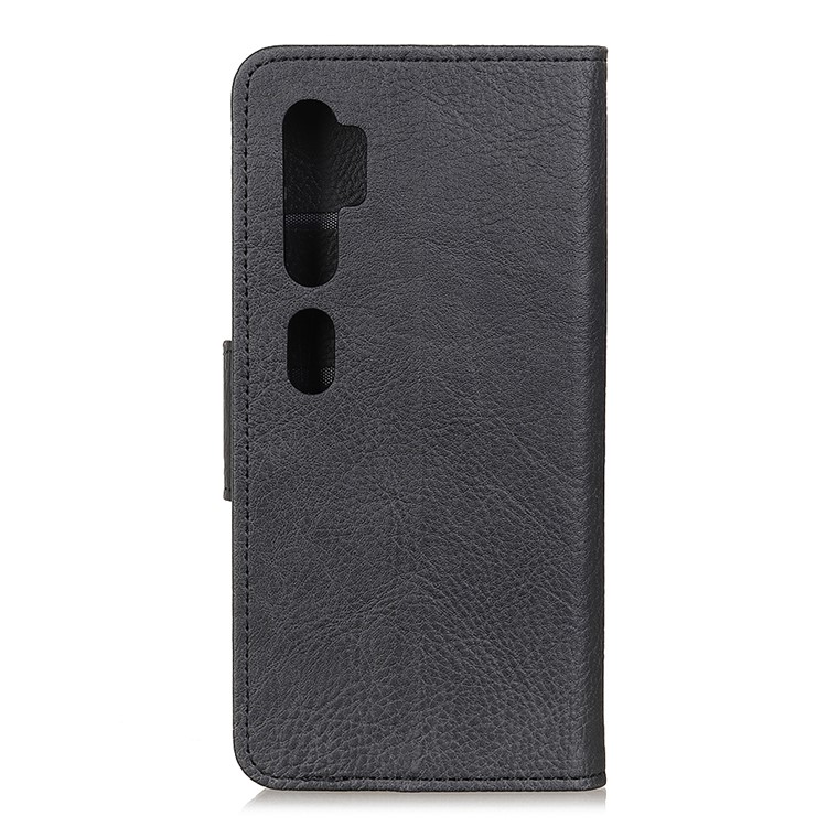 Litchi Skin Leather Wallet Case for Xiaomi Mi Note 10 / Mi CC9 Pro - Black-9