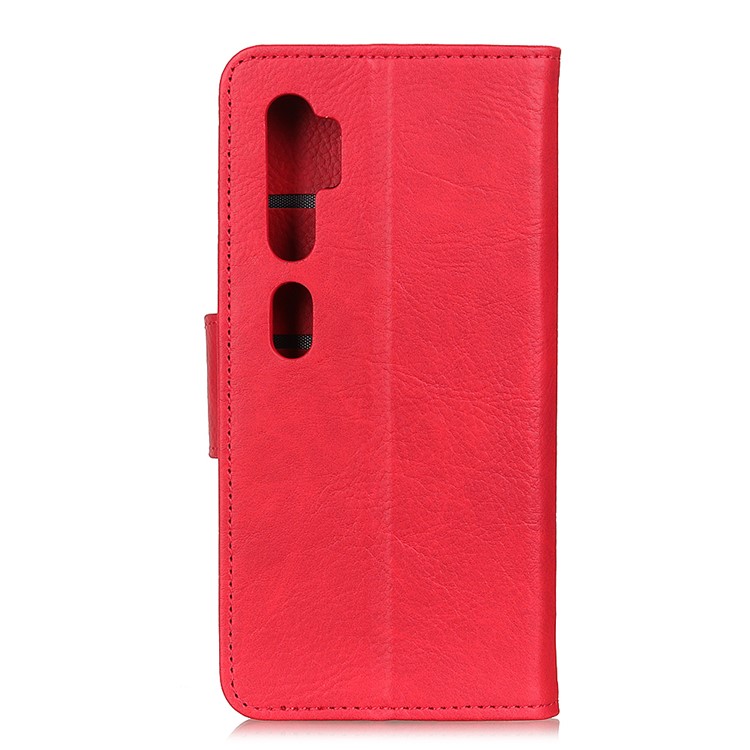 Litchi Skin Leather Wallet Case for Xiaomi Mi Note 10 / Mi CC9 Pro - Red-9