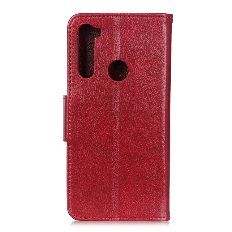 Nappa Texture Split Leather Wallet Case for Xiaomi Redmi Note 8T - Red-10