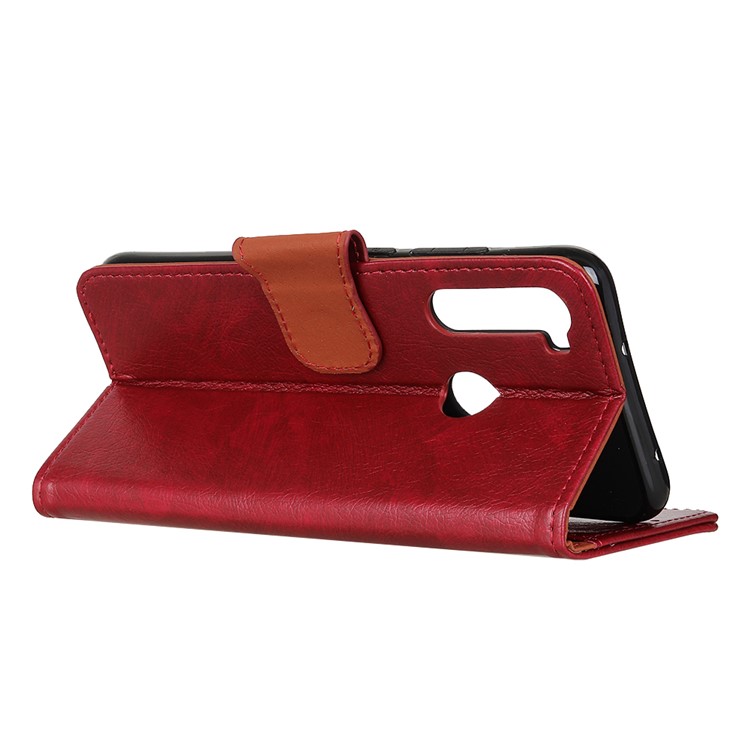 Nappa Texture Split Leather Wallet Case for Xiaomi Redmi Note 8T - Red-11