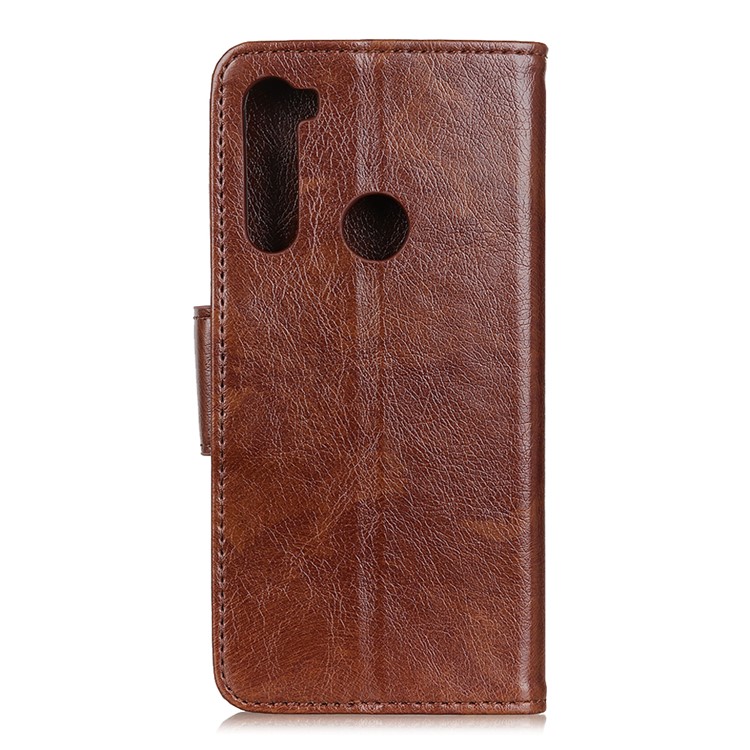 Nappa Texture Split Leather Wallet Case for Xiaomi Redmi Note 8T - Brown-10
