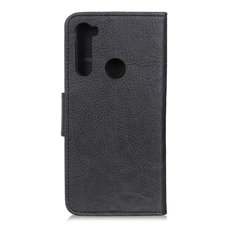 Litchi Skin Leather Wallet Stand Phone Case for Xiaomi Redmi Note 8T - Black-9