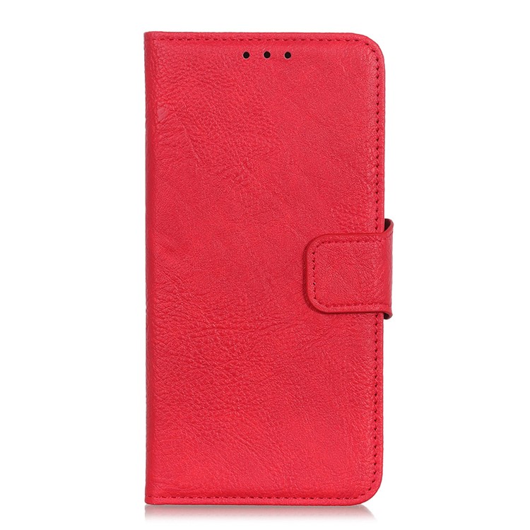 Litchi Skin Leather Wallet Stand Phone Case for Xiaomi Redmi Note 8T - Red-2