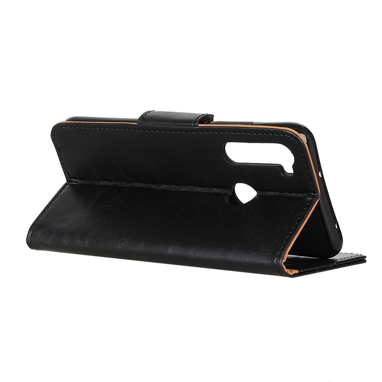 Crazy Horse Split Leather Flip Cover Wallet Stand for Xiaomi Redmi Note 8T - Black-11