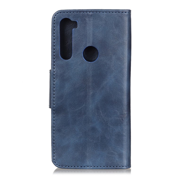 Crazy Horse Split Leather Flip Cover Wallet Stand for Xiaomi Redmi Note 8T - Blue-10