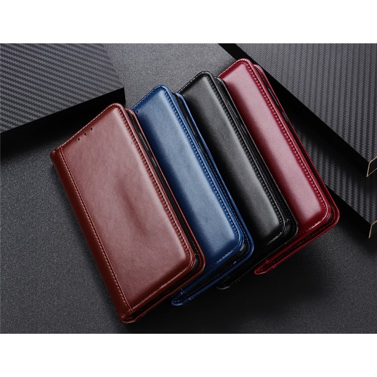 Auto-absorbed Split Leather Wallet Case for Xiaomi Redmi Note 8T - Black-10